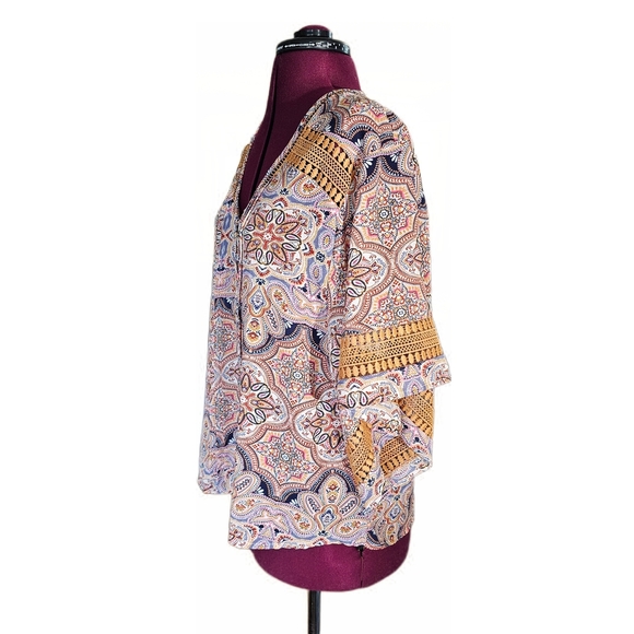 Zac & Rachel Boho Paisley Flowy Blouse - Picture 6 of 15